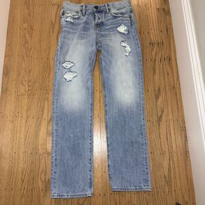 Abercrombie & Fitch Jeans Mens 30x30 Blue The Skinny Distressed Button Fly